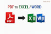 convert PDF to excel