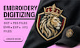 do embroidery digitizing, digitize image for embroidery in dst pes file