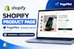 design and setup a high converting shopify product page using pagepilot for stor