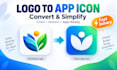 convert and simplify your existing logo into a clean app icon