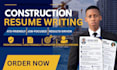 write an ats construction project manager superintendent resume and cv
