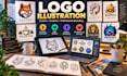 illustrate a beautiful logo illustration