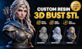 sculpt a custom resin ready 3d printable character bust stl