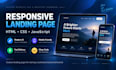a responsive landing page using HTML CSS and javascript
