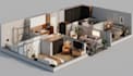 convert 2d floor plan to 3d floor plan with realistic architectural rendering