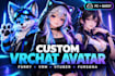 create custom vrchat avatar, furry 3d model, vrm vtuber, fursona for PC quests