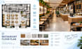 design small restaurant floor plan with kitchen layout and seating layout