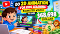 do 2d animation for 2d cartoon animation kids learning animated video to earn