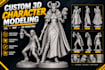 create a high detail 3d character model for 3d printing