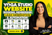 build wordpress yoga studio website, lead generation funnel, booking system, CRM