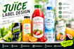 design juice label, bottle label, product label and packaging design