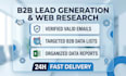 do b2b lead generation and web research