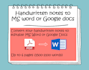 copy typing from handwritten notes to ms word or google docs