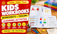 design kids school workbooks, worksheets, activities, tracing and learning