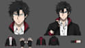 create a 2d anime character model sheet
