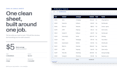 create a custom excel or google sheets spreadsheet