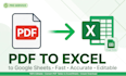 convert PDF to exce, PDF to google sheets accurately