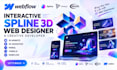 interactive spline 3d animation threejs gsap webgl 3d animated website webflow