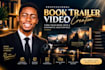 design book cover, mockup and cinematic book trailer