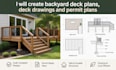 create backyard deck plans, deck drawings and permit plans
