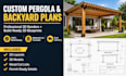 design a pergola, backyard structure and detailed construction plans