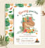 design an editable dinosaur birthday invitation with canva