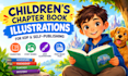 create children chapter book illustration for KDP and self publishing