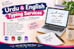 type professionally type urdu and english documents