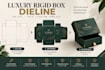 create luxury rigid box packaging dieline and custom gift box die cut template
