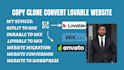 copy clone convert lovable website replit durable website to wix wordpress