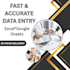 do fast and accurate data entry in exel and google sheets