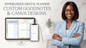 design hyperlinked digital planner goodnotes planner canva planner