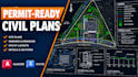 draft driveway layouts, retaining walls, and civil utility plan
