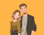 anime couple character art anime style