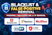 remove bitdefender, norton, mcafee, eset, gdata blacklists and false positives