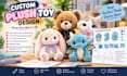 design custom plush toy, stuffed animal, character plush reference and tech pack