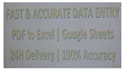 do fast and accurate data entry, excel, and PDF to excel