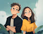 draw a anime couple character art anime