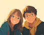 draw cool anime couple for you