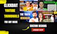 design attractive clickbait youtube thumbnails