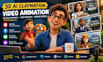 create modern 3d ai claymation video talking puppets animation stop motion video