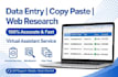 do accurate data entry, web research and virtual assistant work