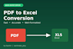 do PDF to excel conversion and data entry