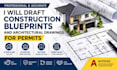 draft construction blueprints and architectural drawings for permits