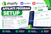 setup my account on affiliate program with goaffpro,