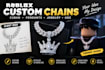 create custom roblox chains, jewelry, cuban chains, pendants ugc