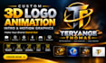 create a custom 3d animated logo intro and motion graphics