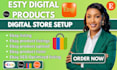 design esty digital products, esty store setup, SEO listing
