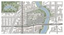 create custom map illustration, flat map, business location map