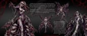 create dark fantasy creature and character concept art